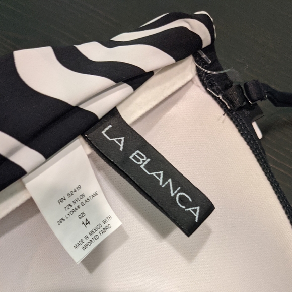 🆕WT La Blanca 2Piece Black & White Bandeau Bikini - Picture 6 of 8